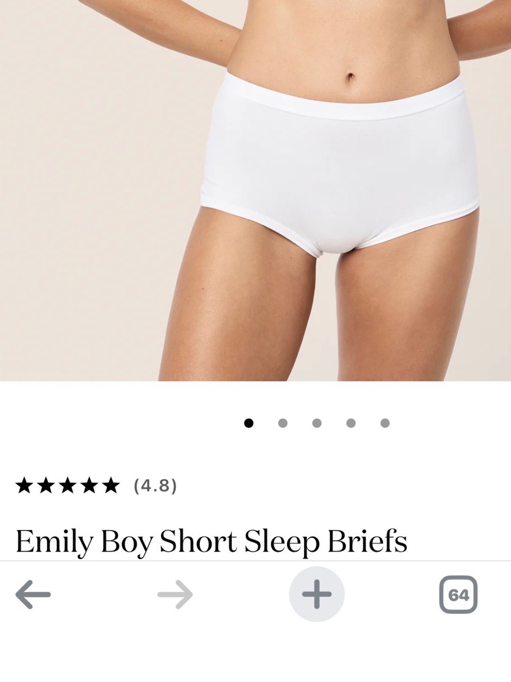 NWT Emily Boy Short Sleep Briefs - White set/2